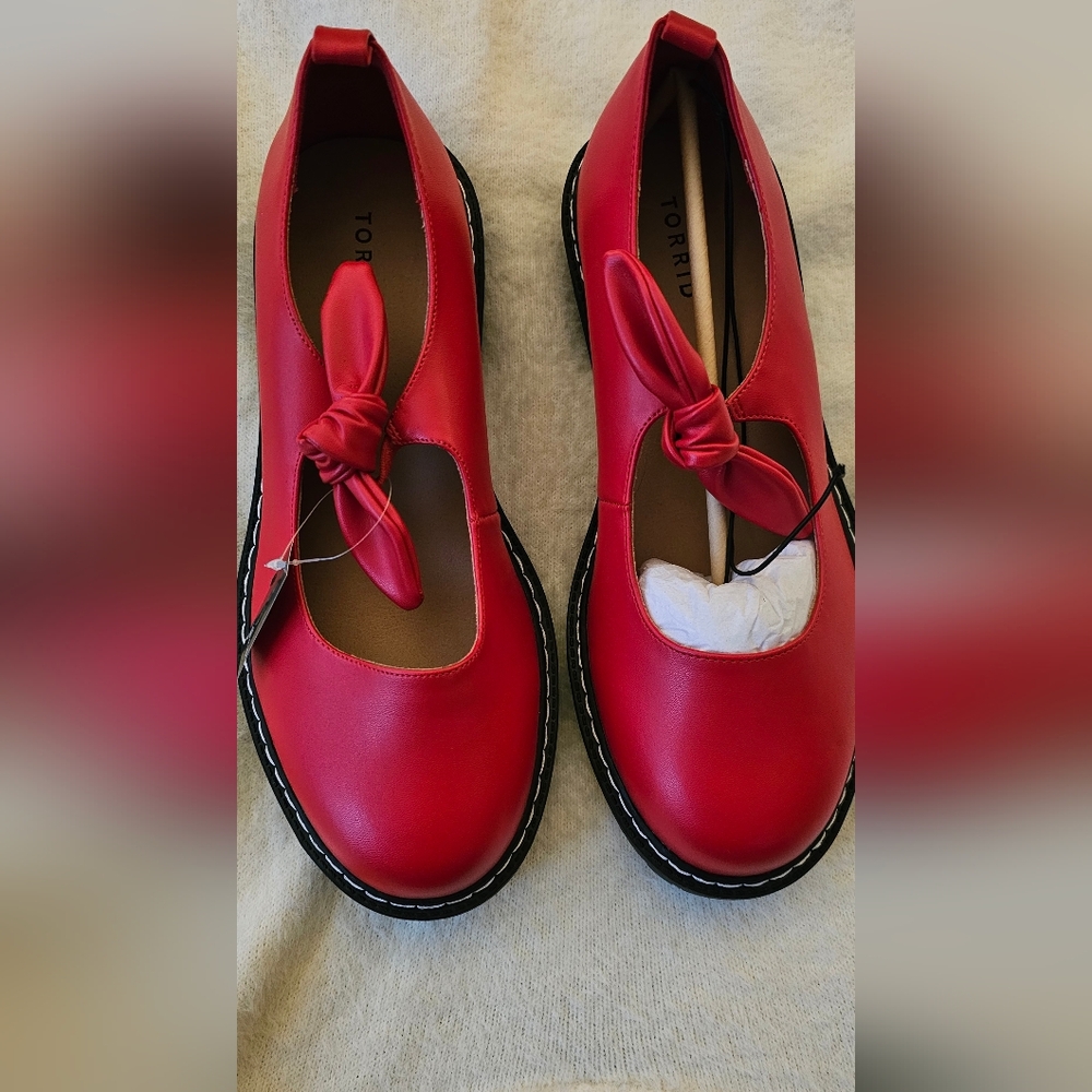 Torrid Red Bow Mary Jane Flats